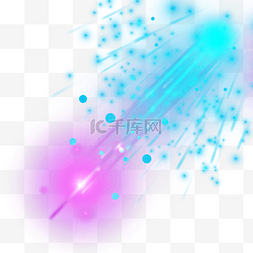 点线条科技蓝色图片_三维光纤蓝紫色抽象光点光效