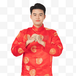 小孩唐装衣服图片_新年唐装男孩拜年