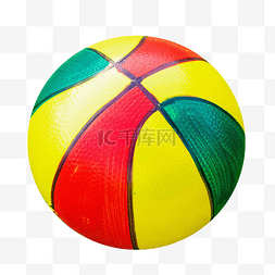 篮球场上的彩色篮球