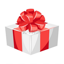 礼物礼物盒丝带图片_有红色弓的礼物盒的例证。