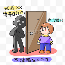 不安全安全图片_安全教育防盗小偷儿童幼儿陌生人