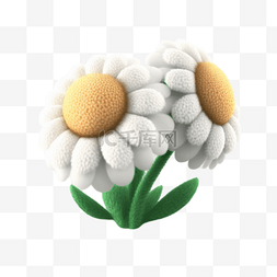 毛线针织花朵白色小雏菊2