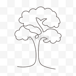 画树图片_黑色艺术线条树抽象线条画树