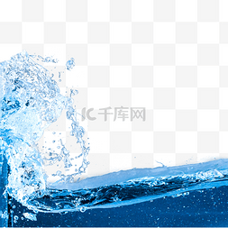 蓝色水花水浪图片_淡蓝水面飞溅摄影图