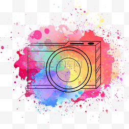 色彩线条素材图片_彩色颜料色块喷溅相机线条