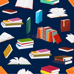堆栈的书图片_畅销书教科书堆叠或堆叠无缝模式