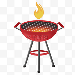 圆形烧烤炉图片_红色的烧烤炉烧烤剪贴画