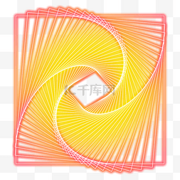 红色科技感发光图片_红色黄色霓虹光感发光不规则图形