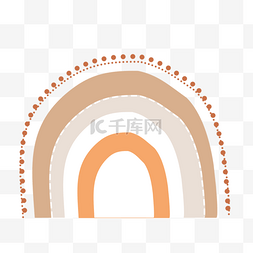 灰色波西米亚风格棕色彩虹图形