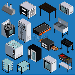 电器矢量图图片_专业厨房家具设备电器与微波炉烧