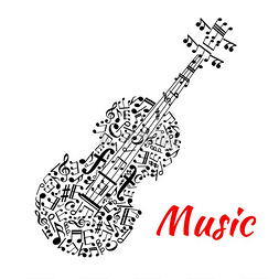 ps形状音符图片_乐谱符号和标记排列成小提琴的形
