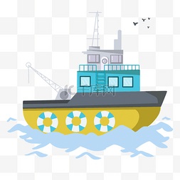黄色旅游轮船游艇