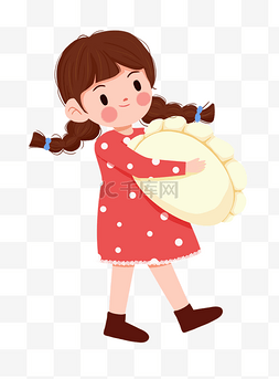 女孩抱着饺子水饺