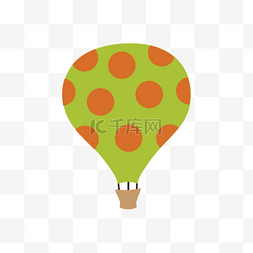 旅行手绘水彩旅游红绿彩色热气球