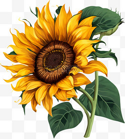 向日葵手绘向日葵图片_卡通手绘向日葵植物花朵