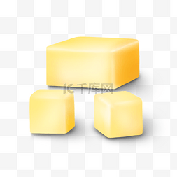 黄油固态油脂写实块状黄色调味品