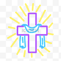 十字架干净霓虹图形