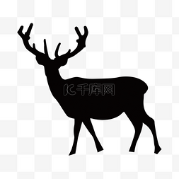 动物剪影黑色图片_动物剪影鹿