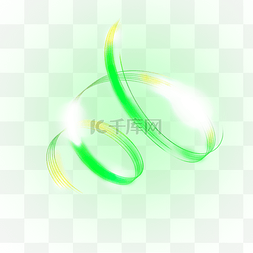 绿色抽象光效波浪笔刷