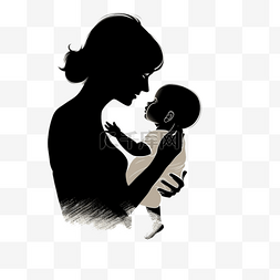 妈妈抱图片_妈妈和宝宝的剪影