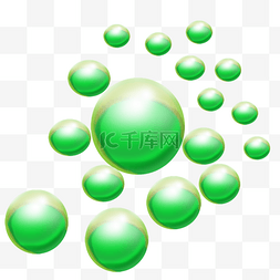 绿色立体泡泡