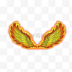 火焰光效的燃烧翅膀