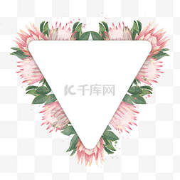 普罗蒂亚花卉水彩三角形边框