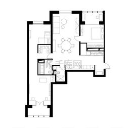 建筑平面图带家具的建筑平面图房