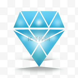 钻石创意简约几何蓝色发光渐变