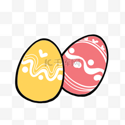 粉色黄色复活节可爱卡通彩蛋