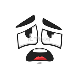 沮丧的表情图片_卡通脸矢量图标，失望或沮丧的表