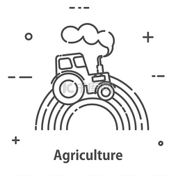 机械标志设计图片_拖拉机处理田地。