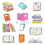 图书载体在图书馆或书店的书架上打开日记故事书和笔记本
