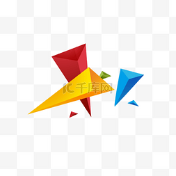 彩色三角形几何碎片