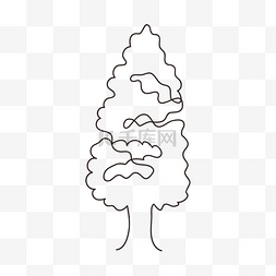 线条大树抽象线条画树