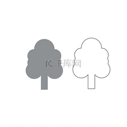 灰色的树图片_树状图标灰色套装树状图标它是灰