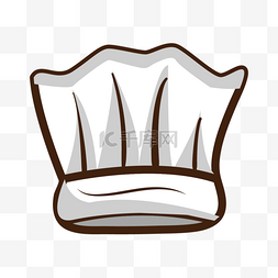 人物简笔白色图片_立体风格白色卡通厨师帽
