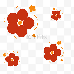 一朵花手绘图片_手绘小红花花朵