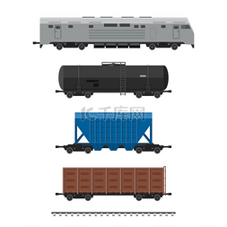 一节列车图片_铁路列车的货车和油罐车。