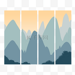 中式挂画图片_客厅山水风景装饰画