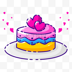 蛋糕周年庆图片_蛋糕婚礼贴纸爱心卡通可爱