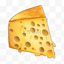 扁平插画手绘奶酪