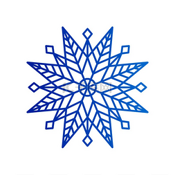 蓝色雪花图片_由正方形、三角形和线条组成的蓝