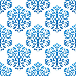 冬季和假期设计的雪花装饰无缝图