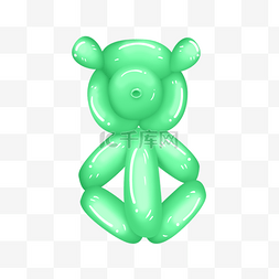 熊气球绿色卡通玩具