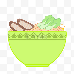 卡通食物拉面图片_日本食物拉面绿色大碗带花边