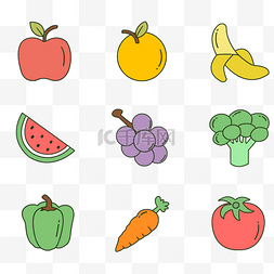 食材icon图标图片_食材蔬菜瓜果图标icon套图