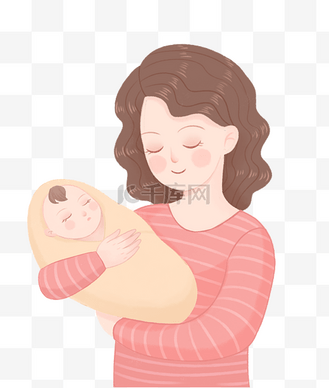 抱着娃娃的熊妈妈图片素材_母亲节母亲抱着娃娃