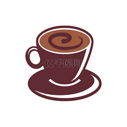 热巧克力杯图片_咖啡或茶符号隔离热气腾腾的杯子