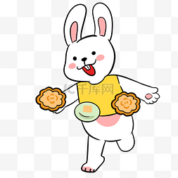 中秋中秋节玉兔吃月饼表情包